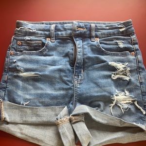 american eagle ripped jean shorts